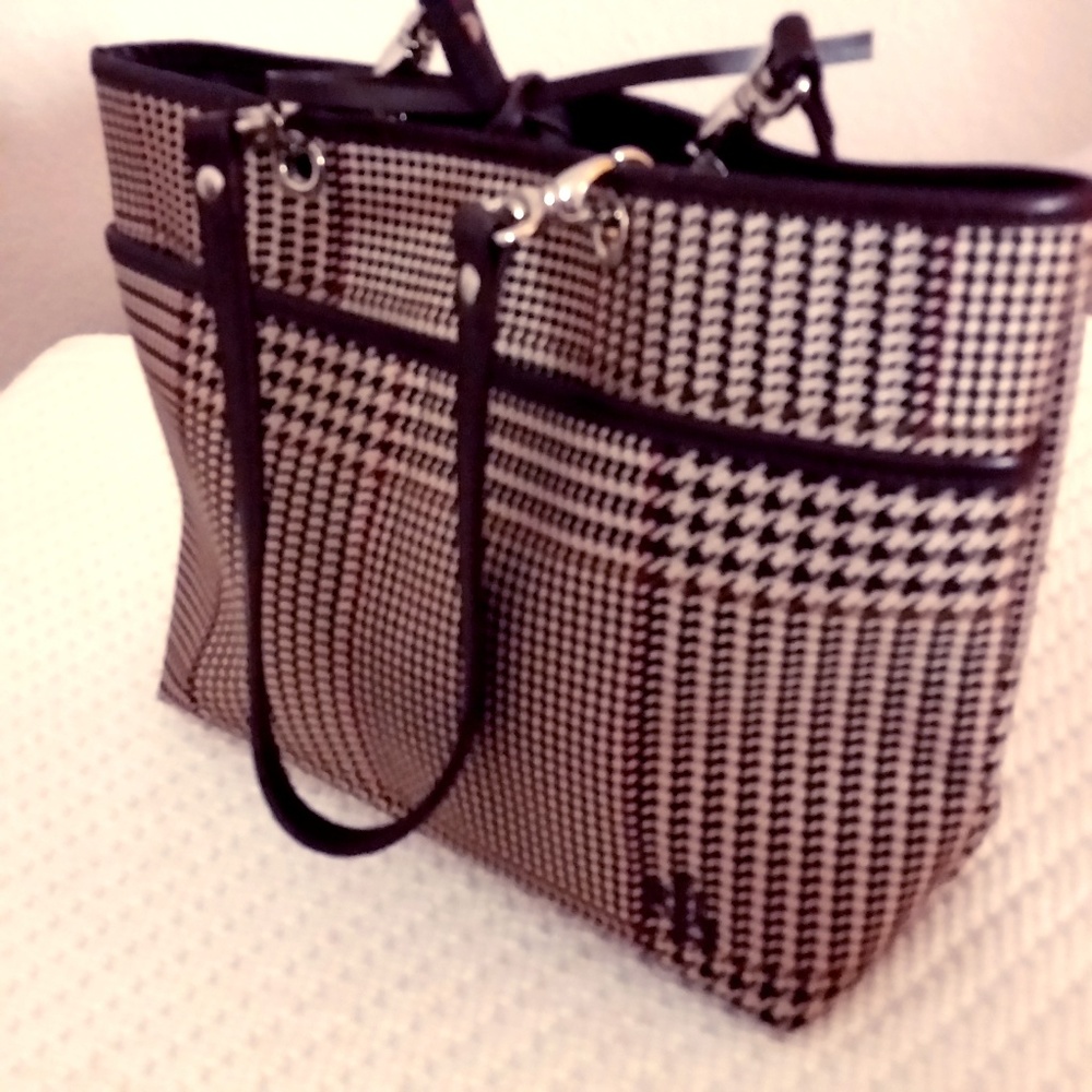 Ralph Lauren Herringbone Tote Brown, Black, Tan